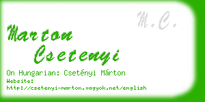marton csetenyi business card