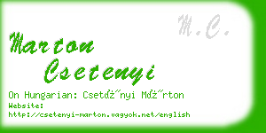 marton csetenyi business card